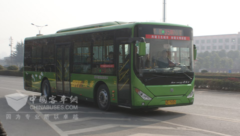 已服务枣庄市民两年的中通新能源客车