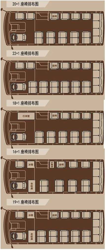 大型高三客车座位图图片